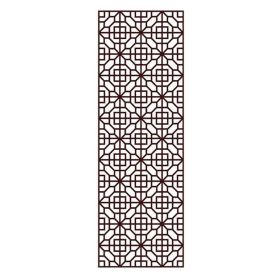 Imitation Redwood Lattice Window Film No Glue Frosted Glass Window Film Chinese Style Sliding Door Static Window Film; 15x39 inch